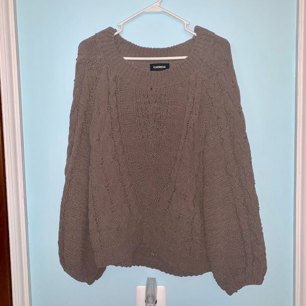 Express Balloon Sleeve Scoop Neck Sweater